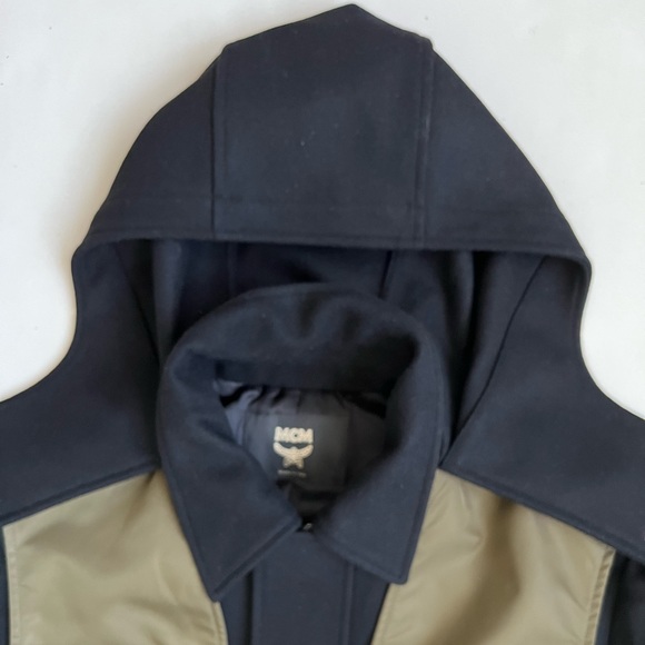 MCM Worldwide Mens Medium Wool Zip Hood Coat New - Picture 8 of 15